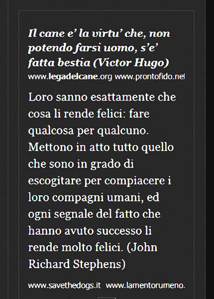 I(In Italian) In the book Dog Quotations (In Italian) In the book Dog Quotations
