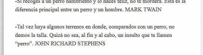 In the book Dog Quotations, (In Spanish). In the book Dog Quotations, (In Spanish).