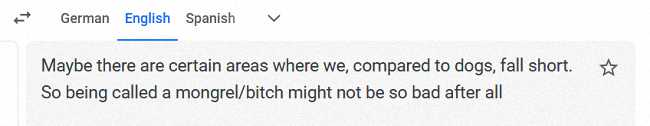And Google Translate added a different spin on it. And Google Translate added a different spin on it.