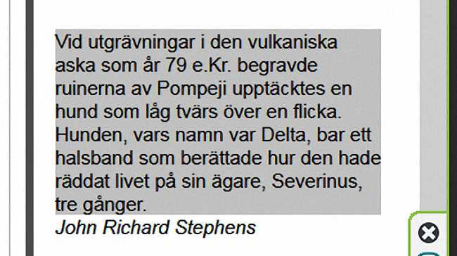 In the book Dog Quotations, (In Swedish). In the book Dog Quotations, (In Swedish).